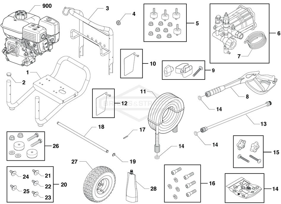 Briggs & Stratton pressure washer model 020775 replacement parts, pump breakdown, repair kits, owners manual and upgrade pump.